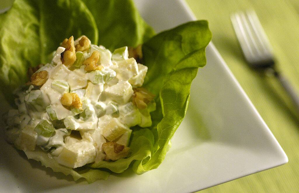 waldorf salad served on a plate