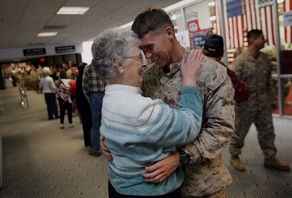 Soldier and his grandmother