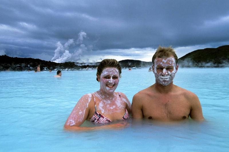 Iceland,near Reykjavik,blue Lagoon Thermal Area, Spa, People...