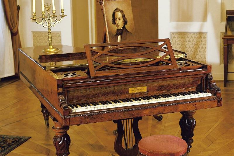 Piano in a room, Warsaw, Poland