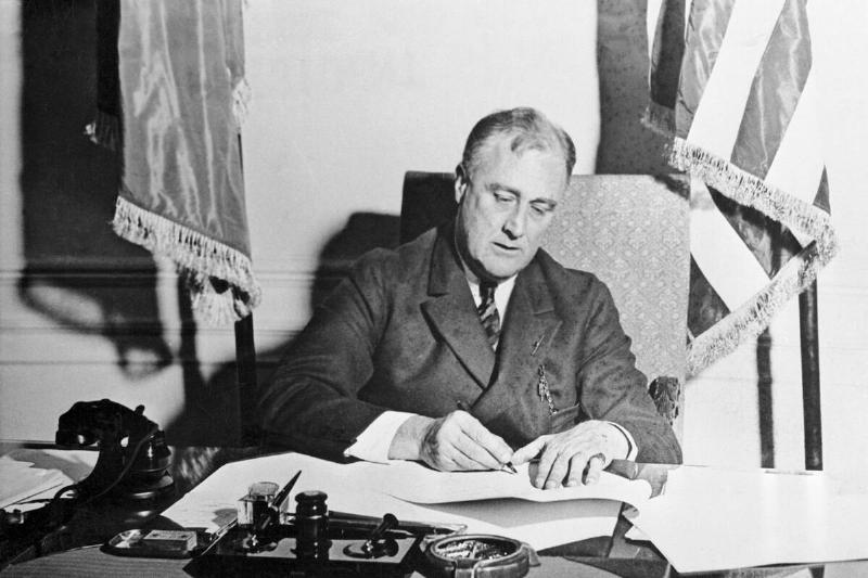 Franklin Roosevelt Signing the Emergency Banking Act