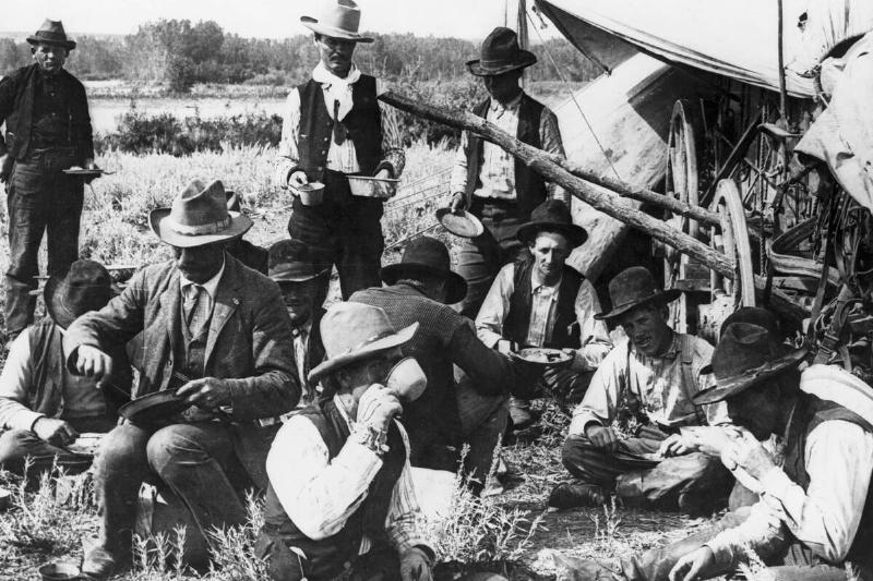 Mealtime in a Cowboy Camp