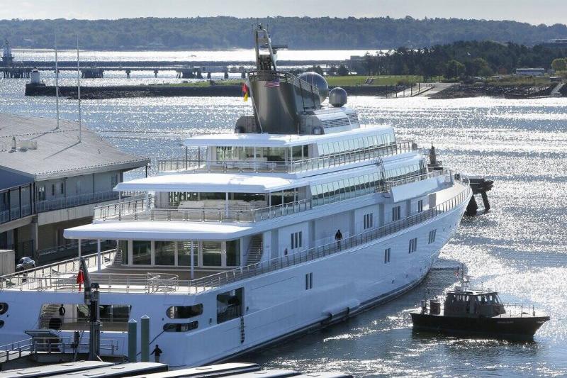 David Geffen's yacht Rising Sun came into Portland on Tuesday morning, September 24, 2013.