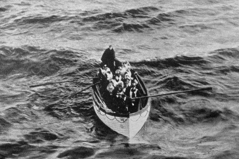 Titanic Survivors in Lifeboat