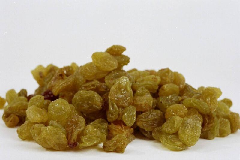 Yellow raisins.