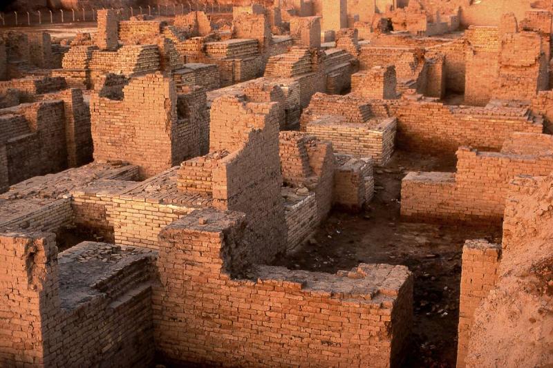 Excavated Ruins of Ancient City of Babylon in Mesopotamia Iraq