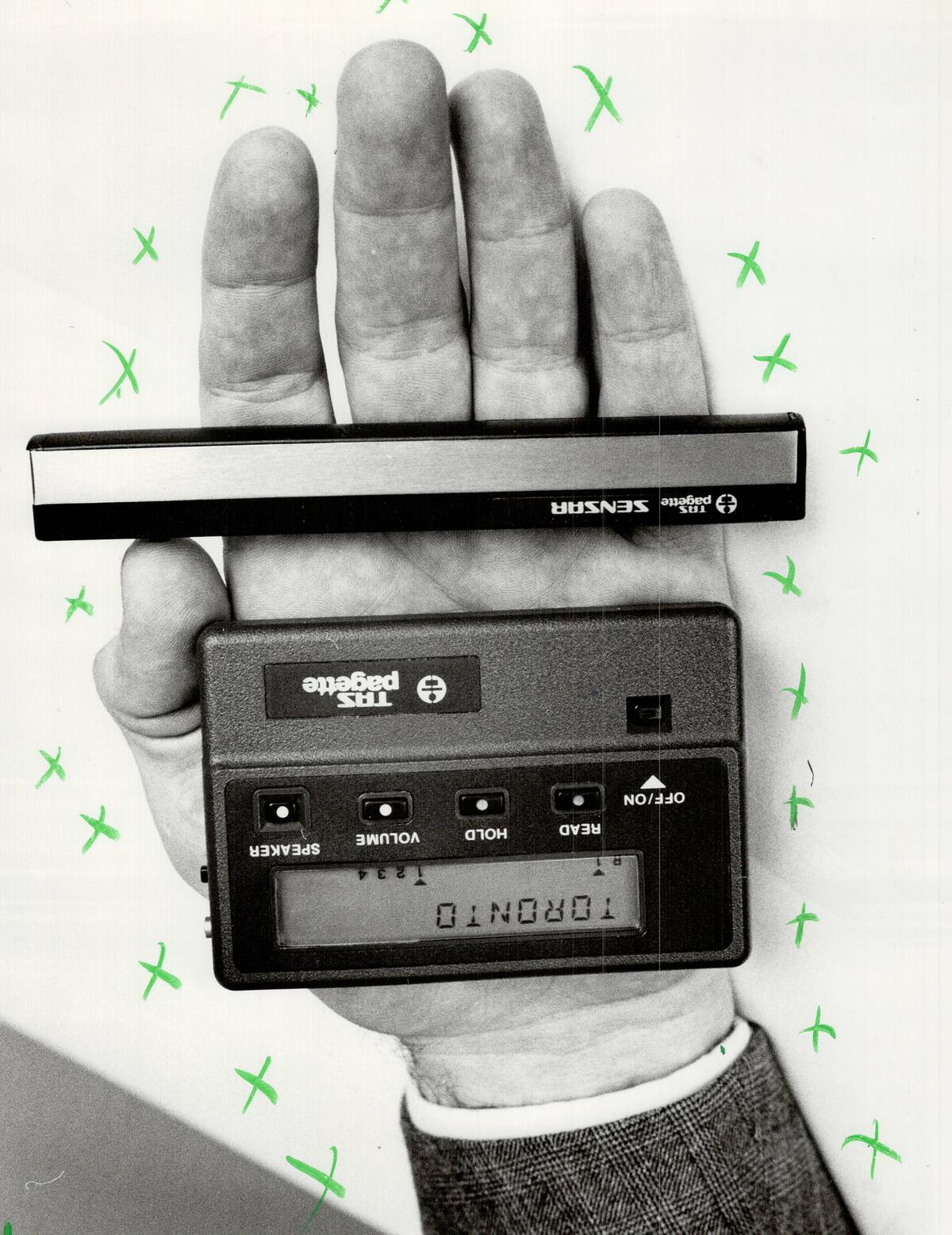 Getting smaller: Old bulky pagers with the annoying beep are on the way out in favor of tiny ones li...