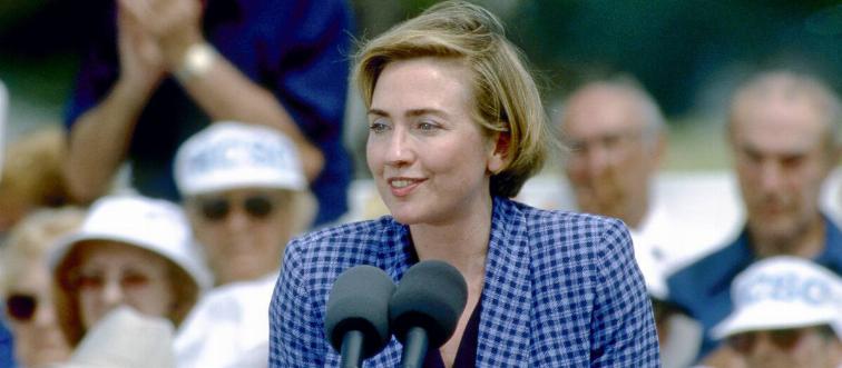 President William Clinton Addresses Health Care Forum at Century Village.