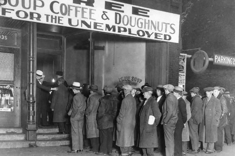 Men Waiting Outside Al Capone Soup Kitchen
