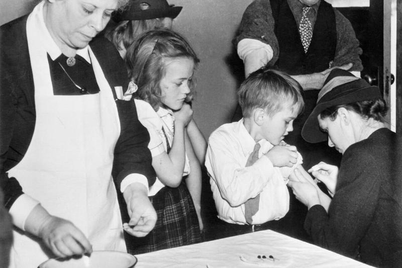 Doctor Vaccinating Children for Smallpox