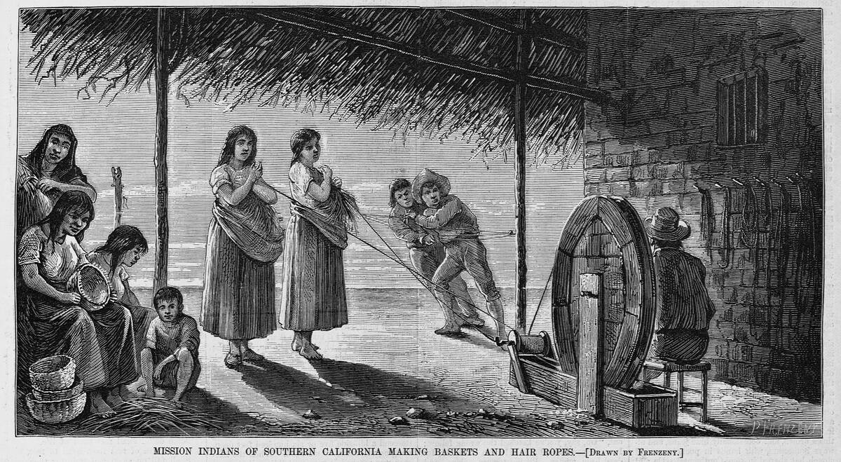 Mission Indians of Southern California Making Baskets and Hair Ropes by Paul Frenzeny