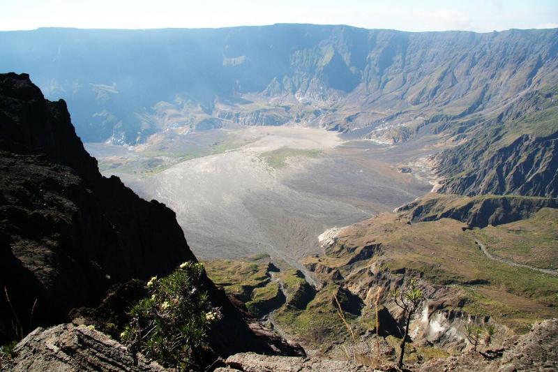 A view from the craters edge of Mount Tambora on the island