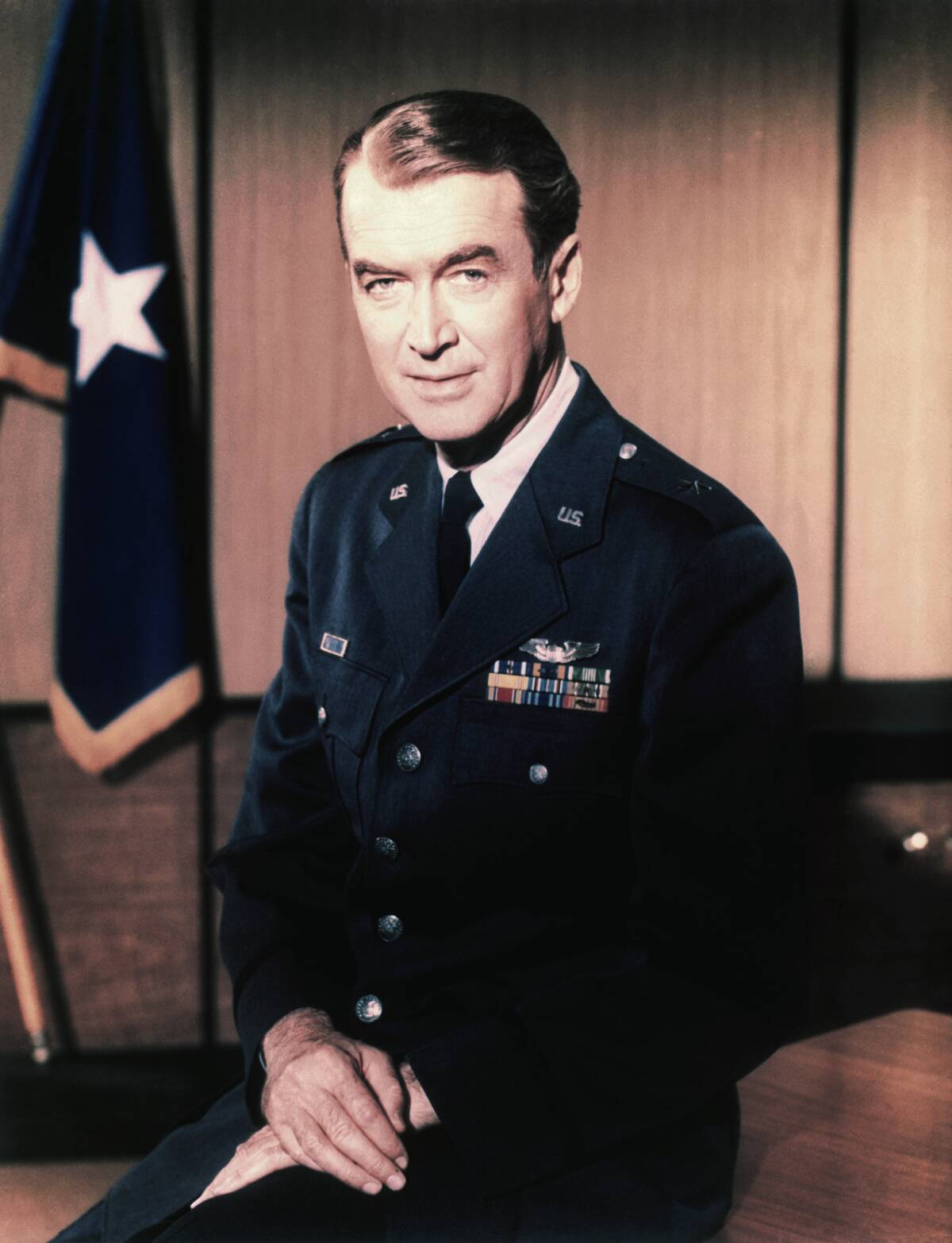 Actor James Stewart Wearing Brigadier General Uniform