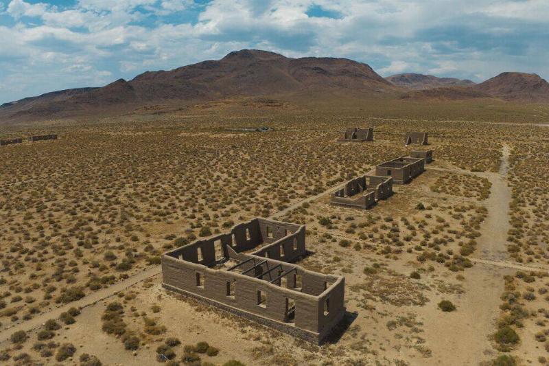 Aerial view of historic fort ruins at Historic Churchill State Park outside of Reno Nevada