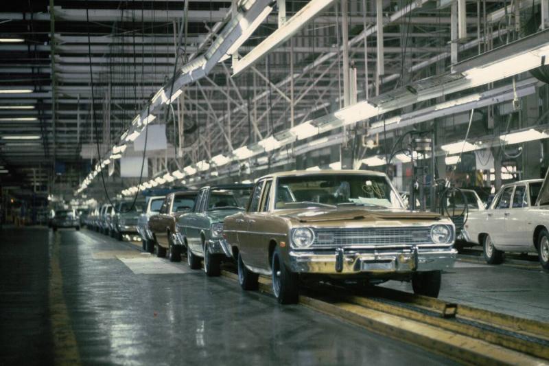 Automobiles on an Assembly Line