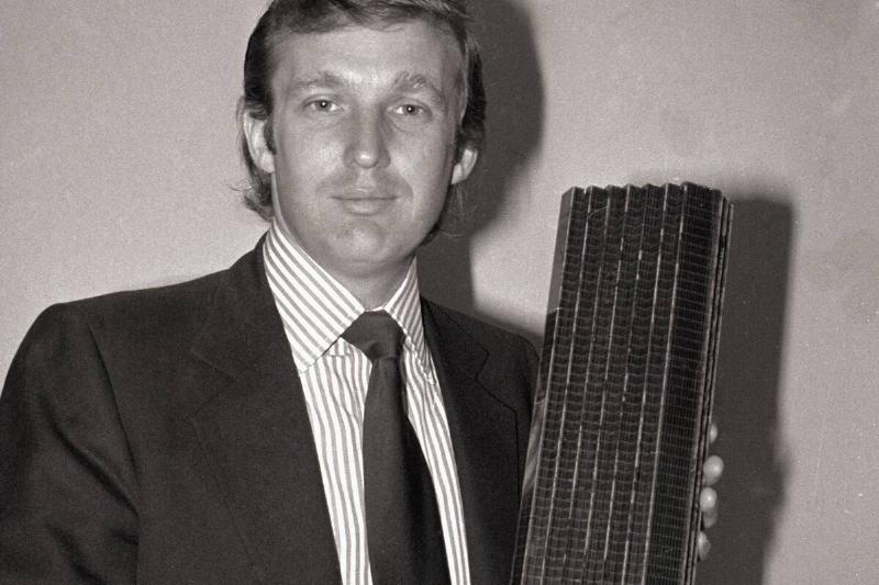 Donald Trump Holding Model of Tower