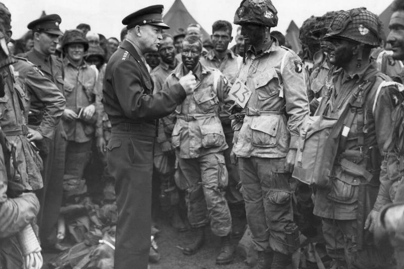 Dwight D. Eisenhower Talking to Paratroopers