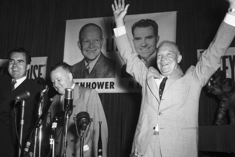 Eisenhower Campaigning with Nixon