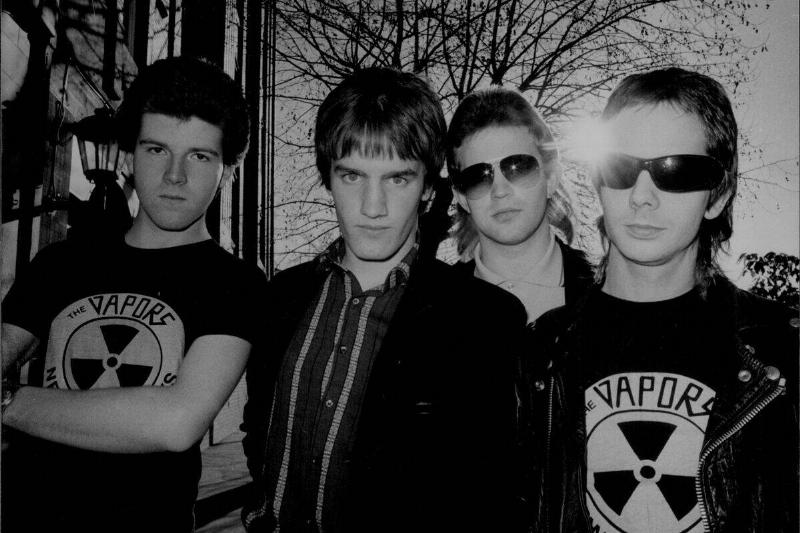 English New Wave Rock Band 'The Vapors' (correct Sp) at the Chevron hotel in McLea St. Kings Crosx.L to R : Howard Smith, Edward Bazalgette, David Fenton & Steve Smith.
