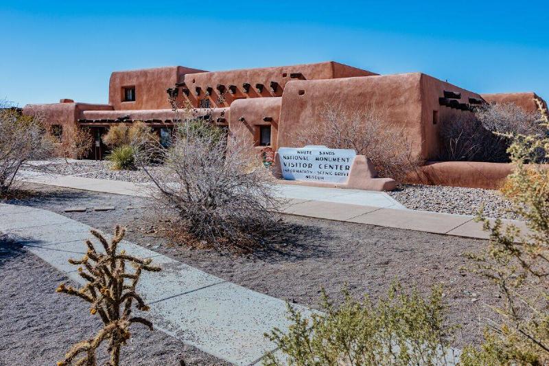 Entrance to the White Sands National Monument Visitor Center near Alamogordo, New Mexico