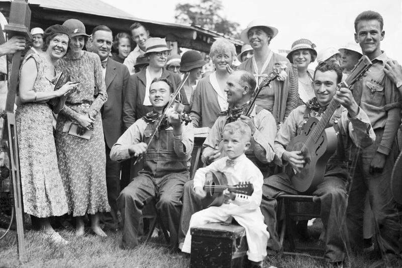 First Lady Eleanor Roosevelt Watches Banjo Players