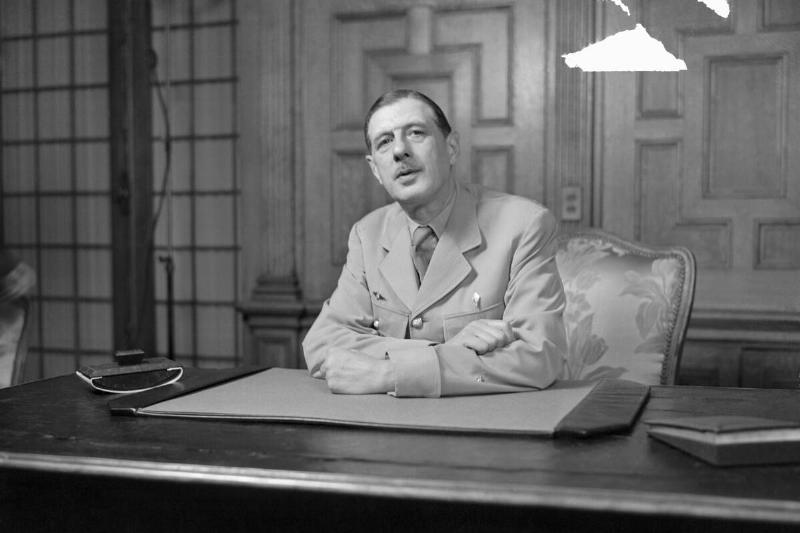 French General Charles De Gaulle at His Desk