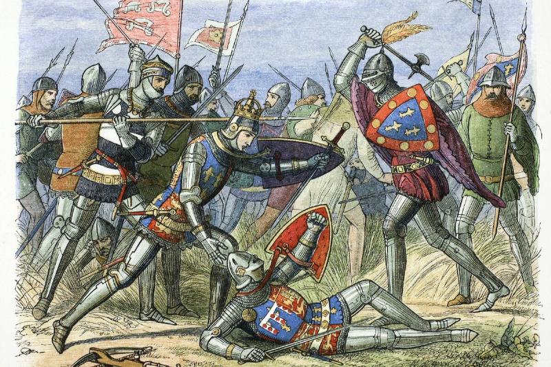 Henry V Of England Attacked By The Duke Of Alencon At The Battle Of Agincourt 1415 (1864)
