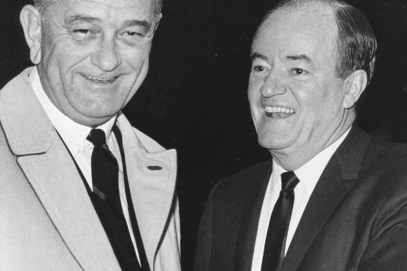 Humphrey Greets Johnson