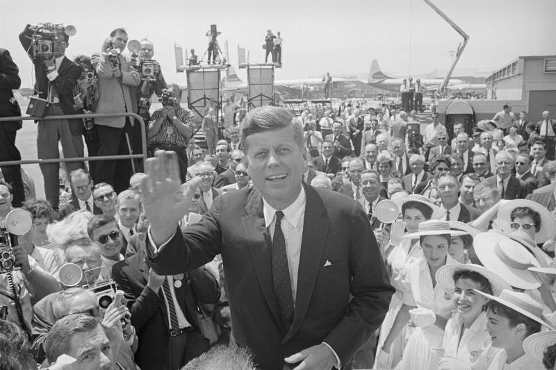 John F. Kennedy Greeting Crowd