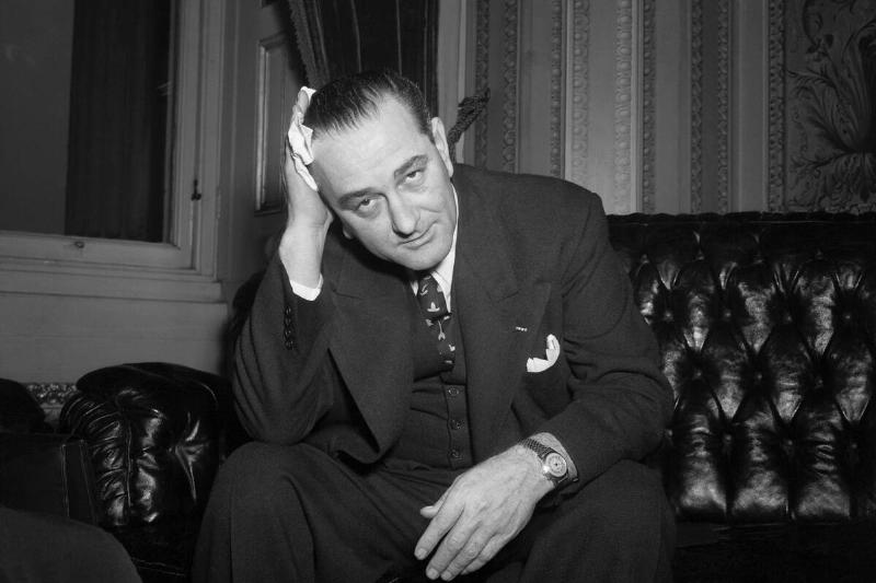 Lyndon B. Johnson Wiping His Forehead