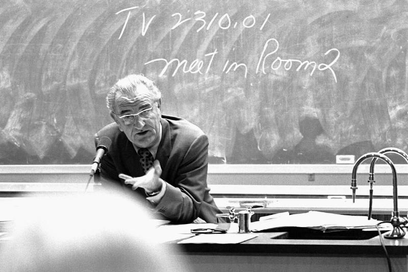 Lyndon Johnson Gives Lecture to Students