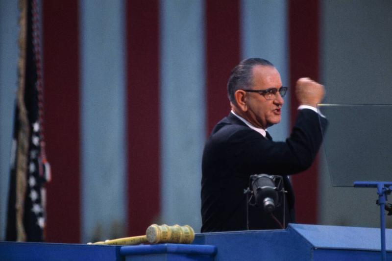 President Johnson Performing Speech