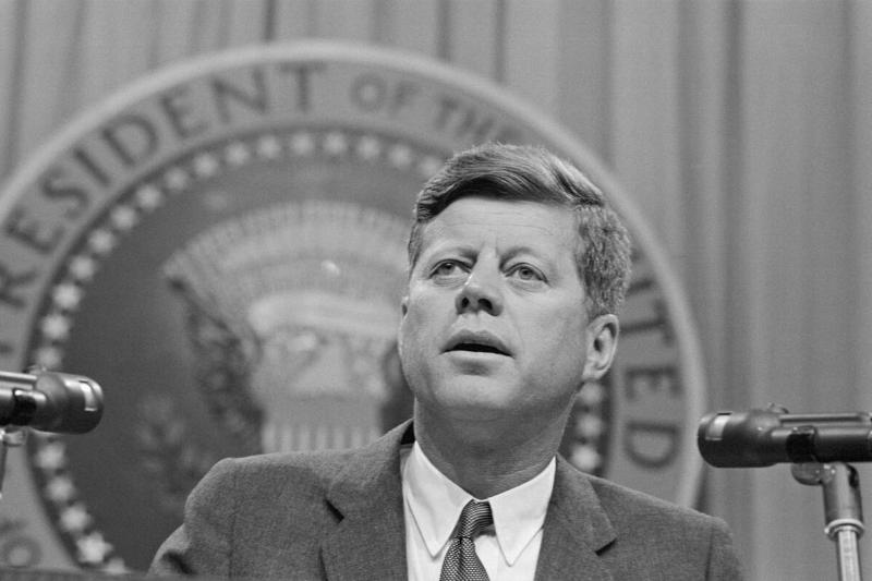 President Kennedy Speaking at Conference