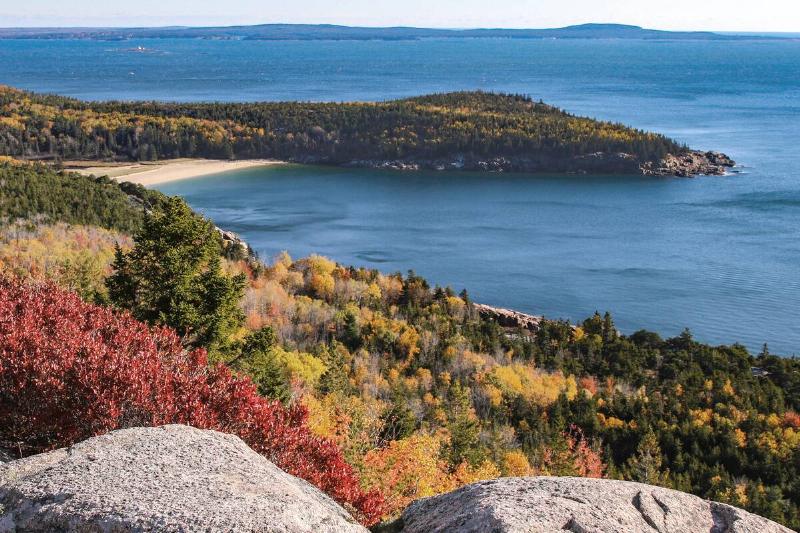 Sand Beach Cove and Great Head from Gorham Mountain, Acadia National Park, Maine, United States