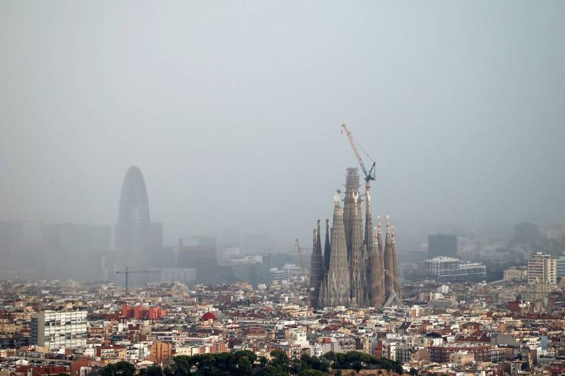Strong storm over the Barcelona coast