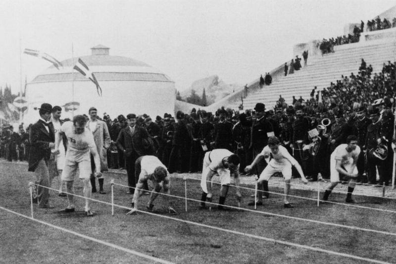 The start of the 100 meters sprint