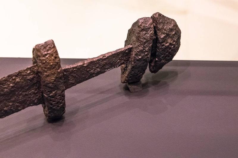 Viking sword (handle). Found on the grave of a warrior. The...