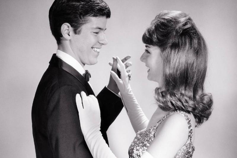 1960s Teen Couple Formal At...