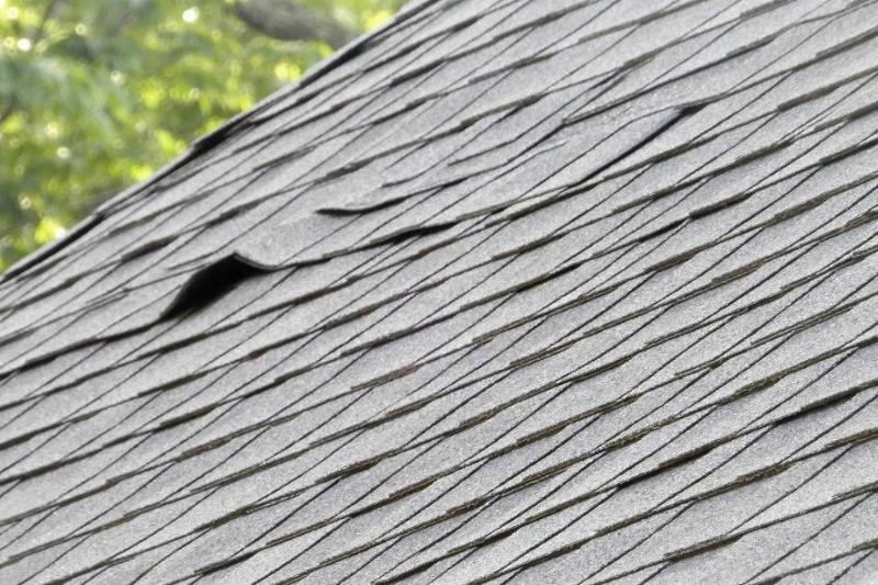 Shingles with a gap. 