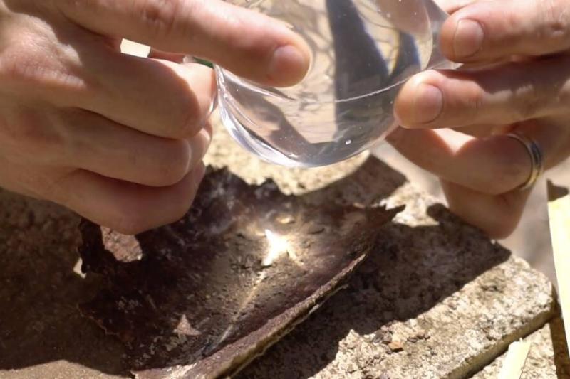 Water in plastic bag. 