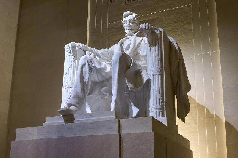 Statue of Abraham Lincoln at the Lincoln Memorial in Washington, D.C