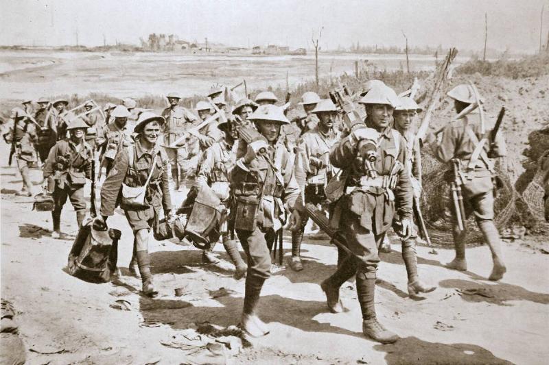 Australian Machine-Gunners Returning From The Trenches France World War I 1916
