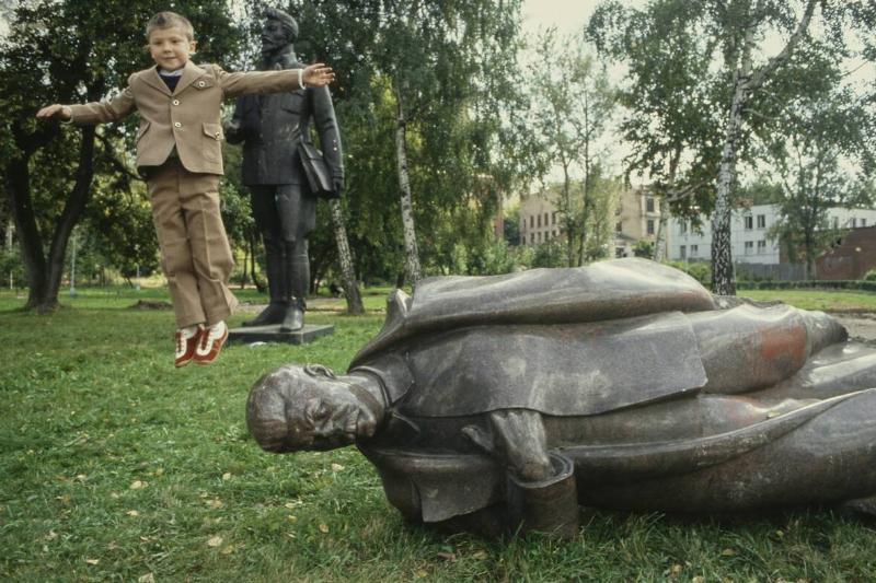 Boy In Statue Graveyard - Post Soviet Coup Attempt