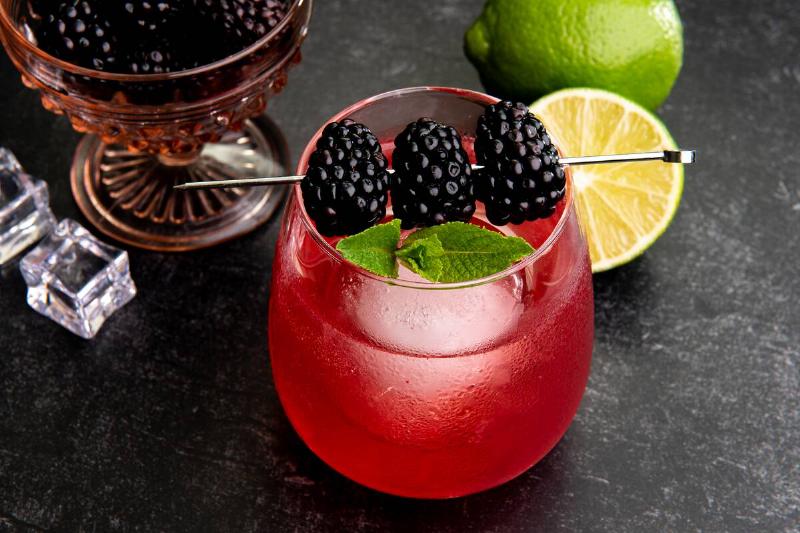 Blackberry smash cocktail. 