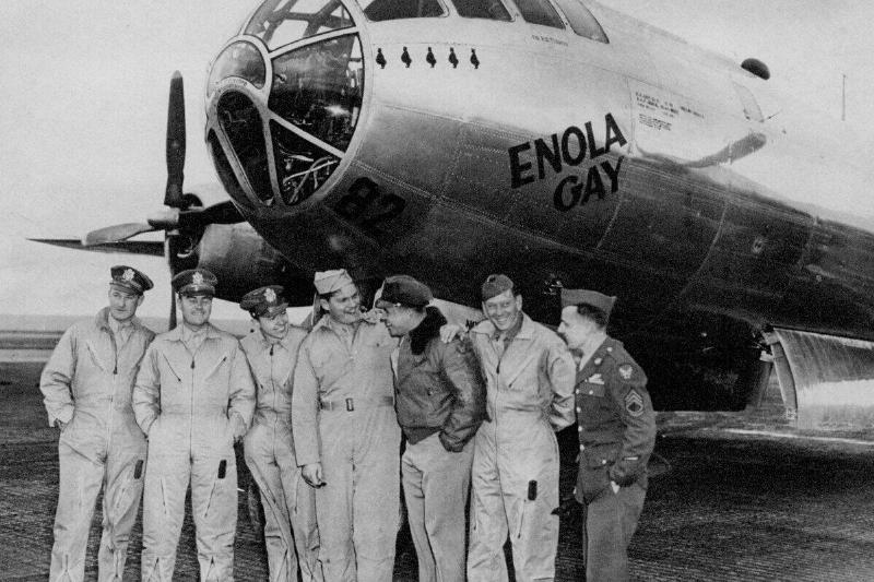 Crew of the Enola Gay, the infamous B-29 plane from which th