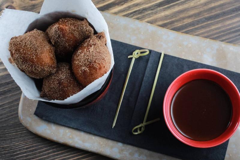 Doughnuts with Chocolate Sauce