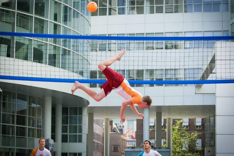 Dutch National Bossaball Team plays