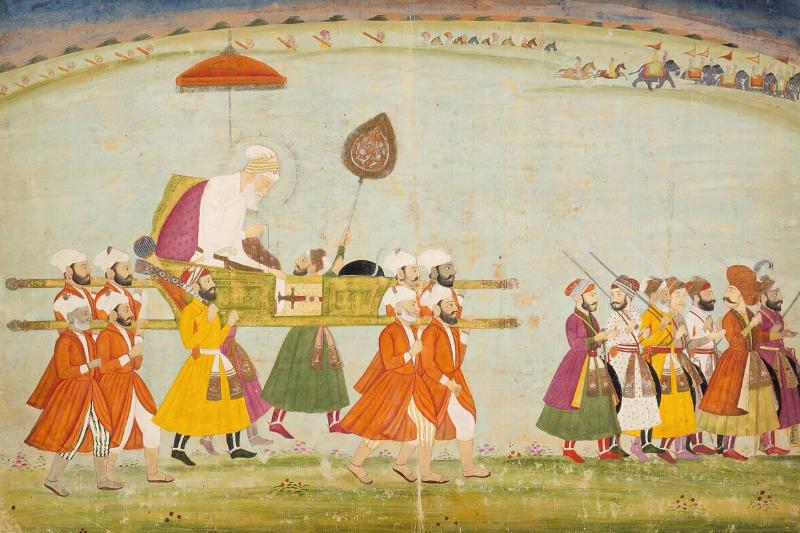 Emperor Aurangzeb Carried On A Palanquin