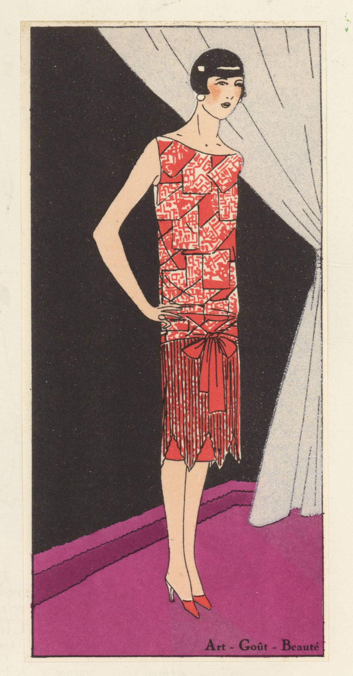 French flapper in a luxury gown, 1926