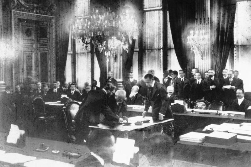 Georges Clemenceau Signing Treaty of Versailles